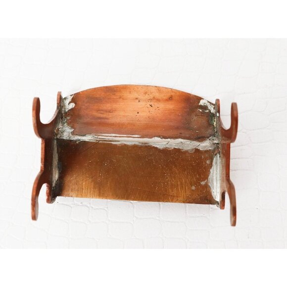 8 Vintage Bottle Brush Christmas Trees With Wood Base Miniature Copper Bench 2 M - Picture 10 of 10